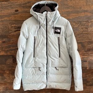 THE NORTH FACE Womens Pallie Down Cloud Blue Parka Jacket Coat ~ Large  *EUC*